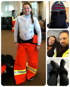 Wearing cold weather gear