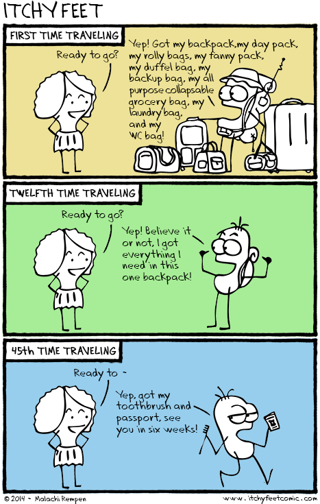 Cargo Reduction comic from Itchy Feet